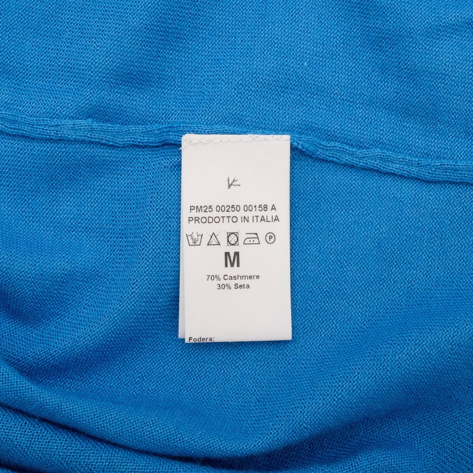 1825$ ISAIA NAPOLI Sky Blue Crewneck Sweater Knit Cashmere - Silk Size M