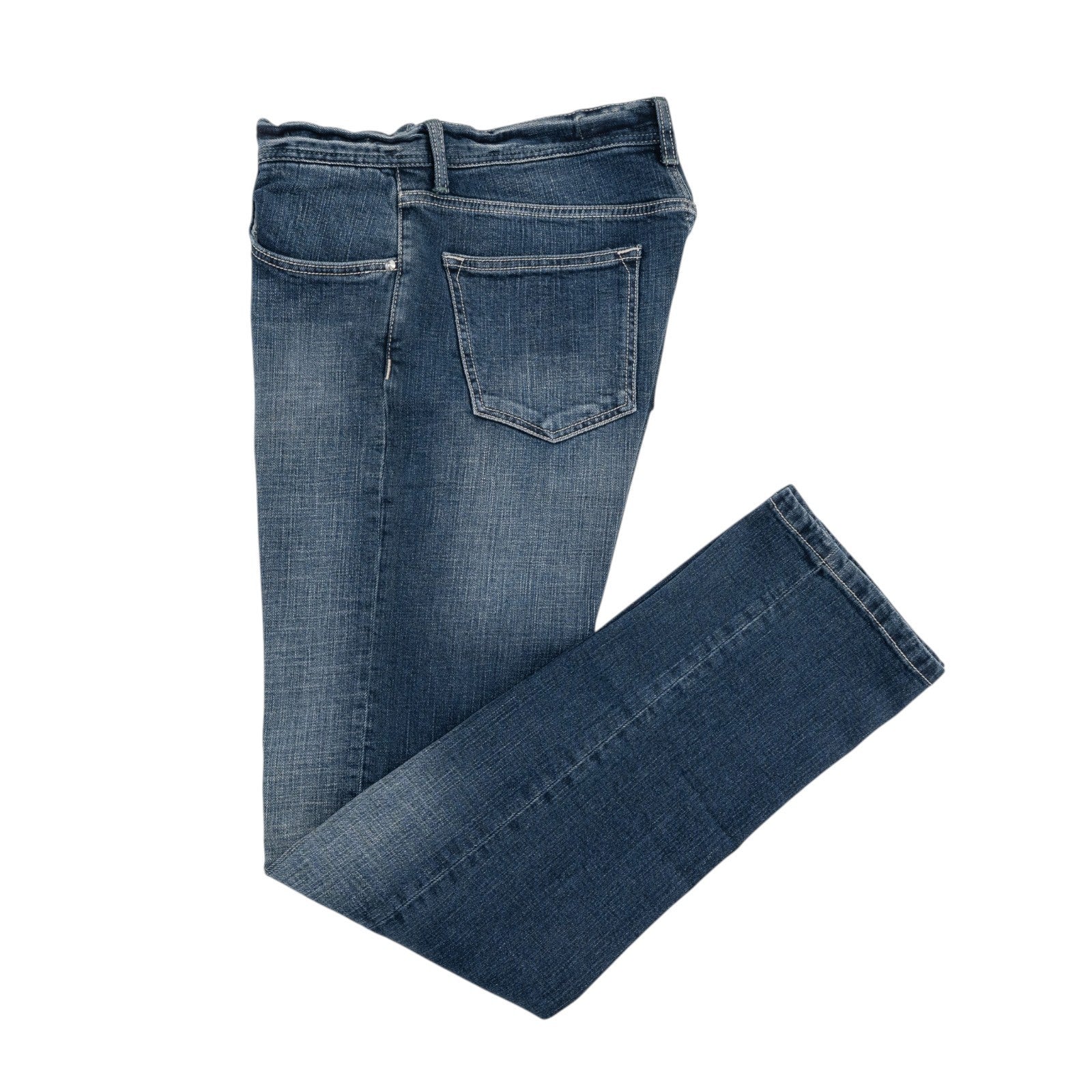 415$ LUIGI BORRELLI NAPOLI Blue Wash Denim Jeans Pant Cotton 34 US / 50 EU