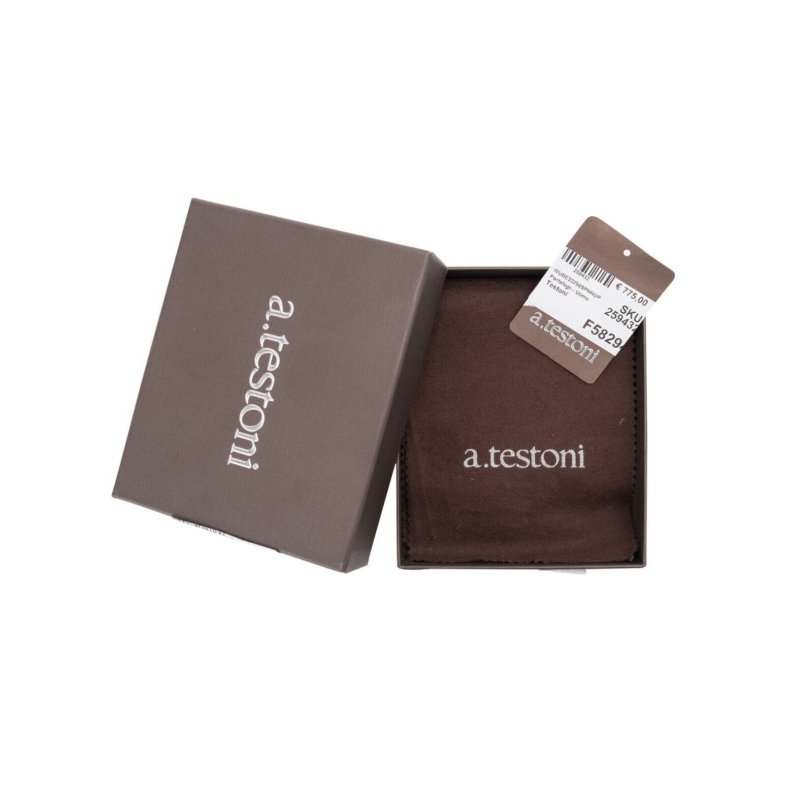 $980 a.Testoni Bologna Tan Bifold Wallet Genuine Crocodile