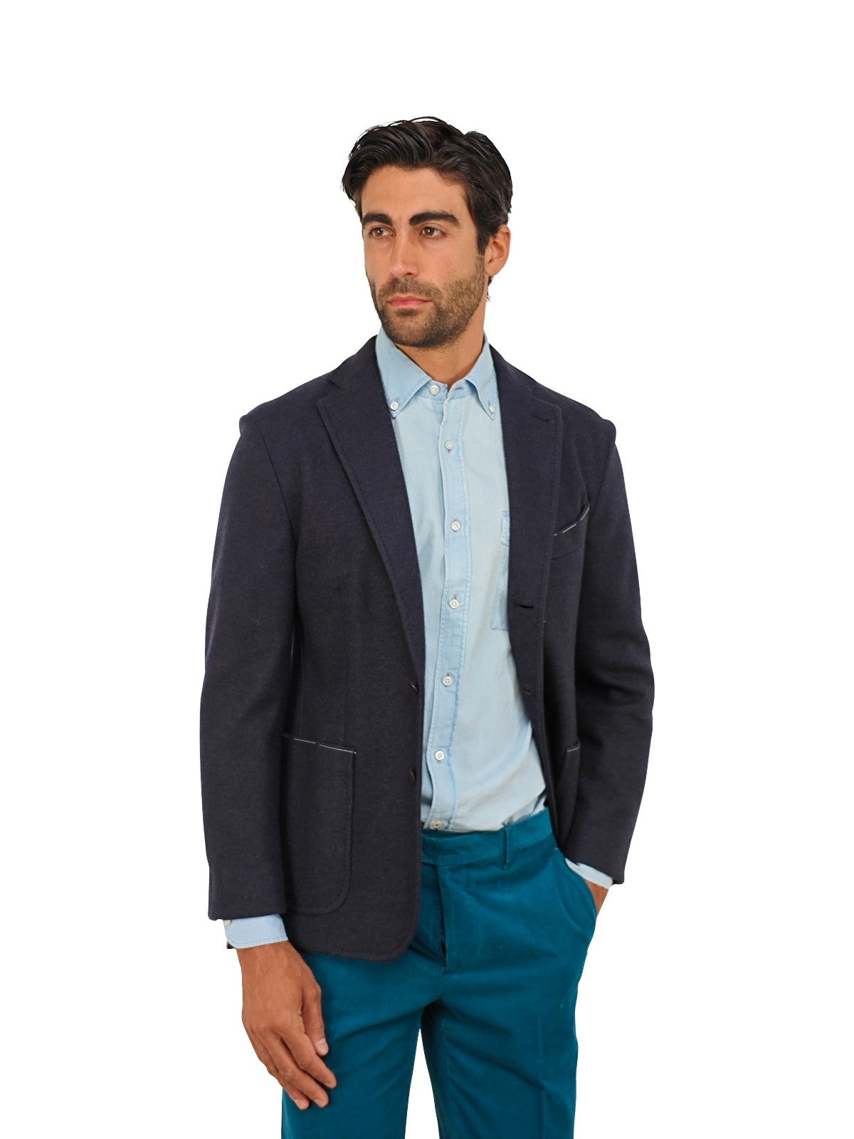 $2200 RUBINACCI NAPOLI Blue Jacket Sport Coat 100% Soft Cashmere 36 US / 46 EU