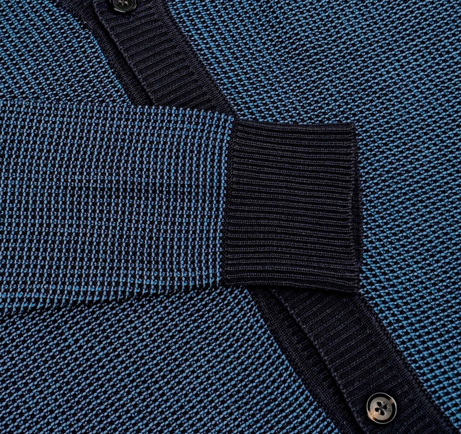 1650$ ISAIA NAPOLI Blue Cardigan Sweater Woven Knit Soft Cotton M