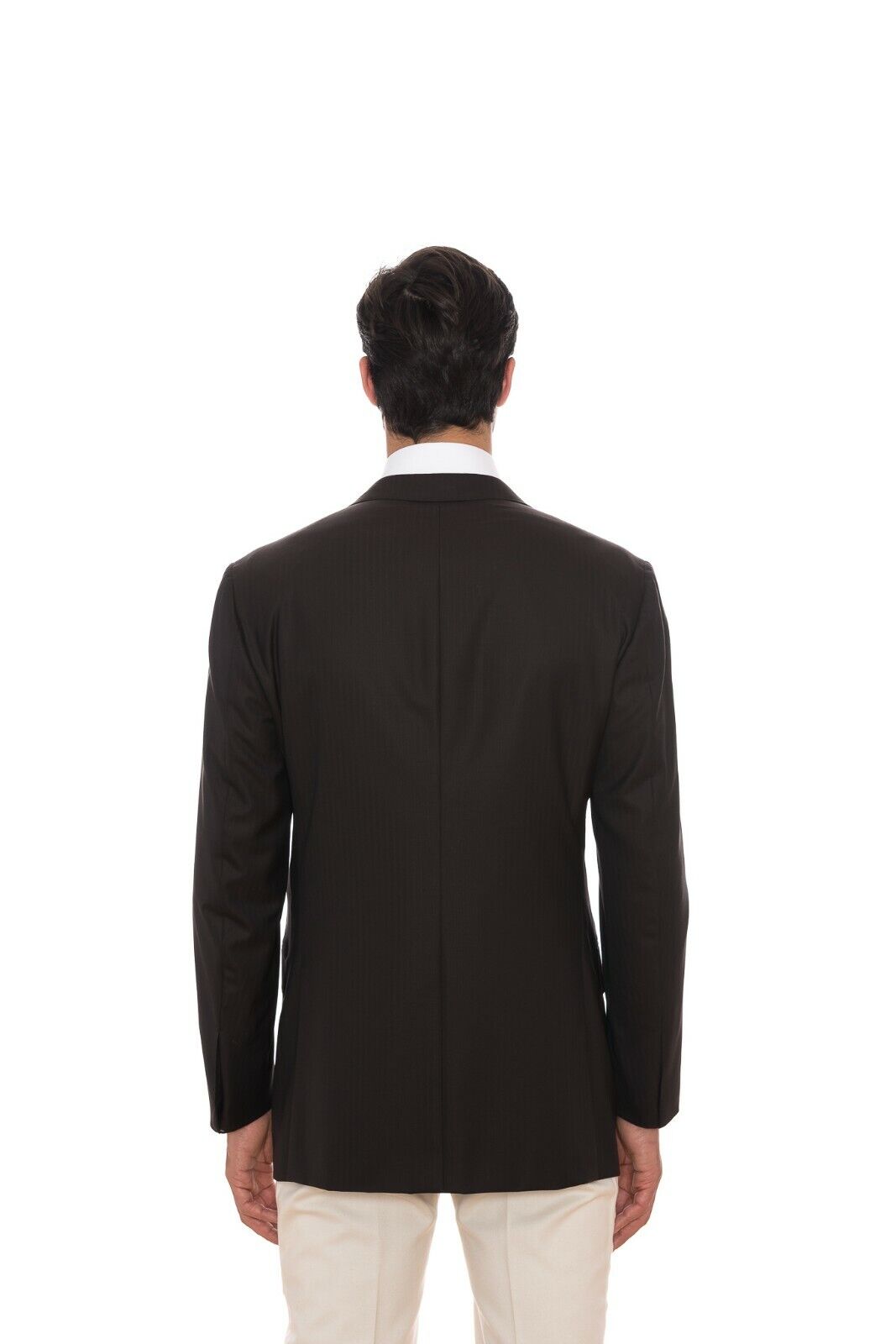 $2345 D'AVENZA Dark Brown Wool Jacket Blazer Hand-Sewn in Italy 40 US / 50 EU