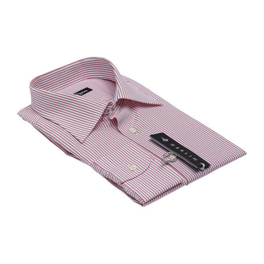 690$ LUXURY GERLIN Shirt Striped White - Red Cotton 16 - 41 2AT ZILLI
