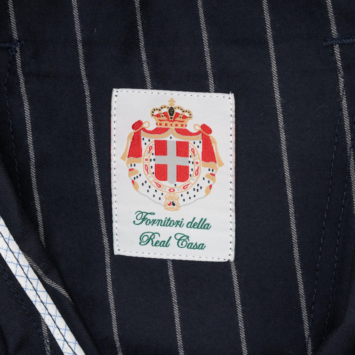 470$ LUIGI BORRELLI NAPOLI Blue Navy Striped 5 Pocket Pant Wool 34 US / 50 EU