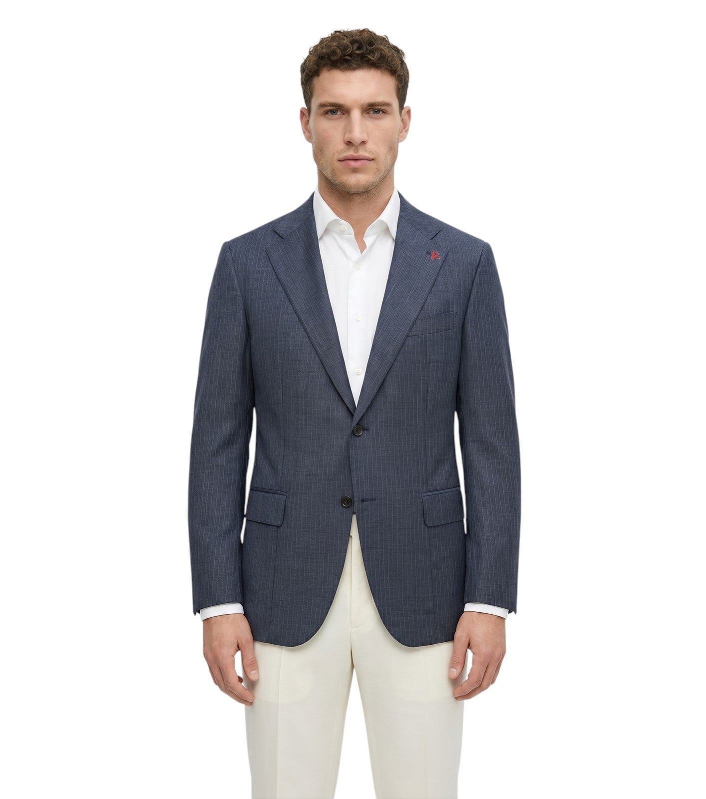 $5400 ISAIA Marechiaro Blue Striped Jacket Sport Coat Fine Wool 48 US 58 EU 8R