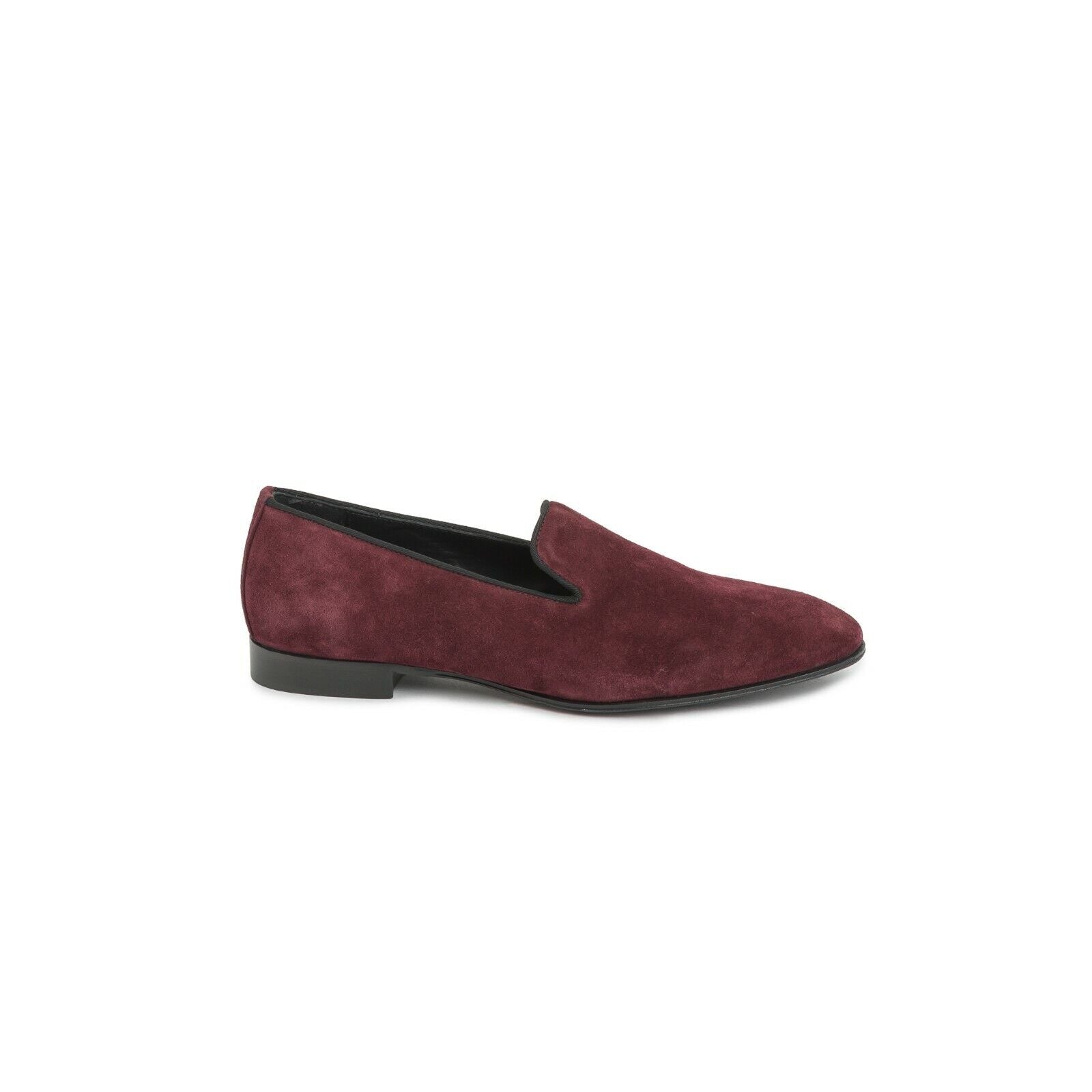 650$ Luxury Louis Leeman Suede Burgundy Loafer Slipper Shoes Made in Italy