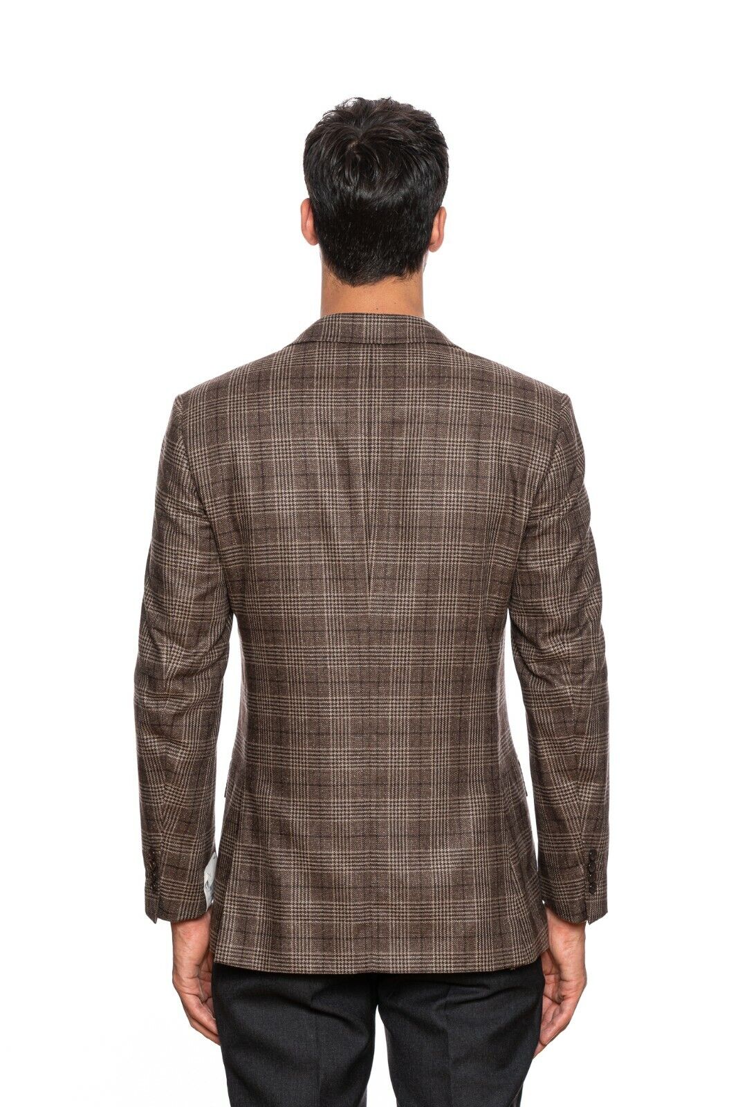 $2590 BELVEST Check Brown Cashmere Silk Jacket 42 US / 52 EU Drop 7R F/W 2018
