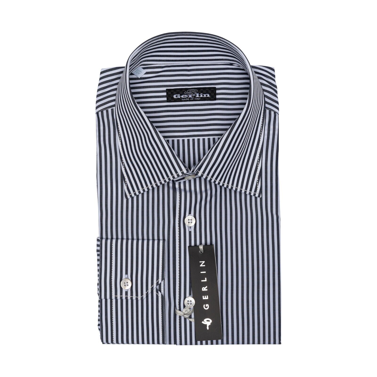 690$ ITALIAN LUXURY GERLIN Shirt Striped Cotton 16 - 41 - 2S BIJAN
