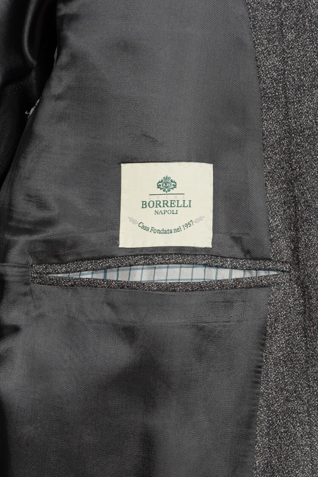 $2050 LUIGI BORRELLI "MILANO" Hand-sewn Gray Jacket Virgin Wool 42 US / 52 EU
