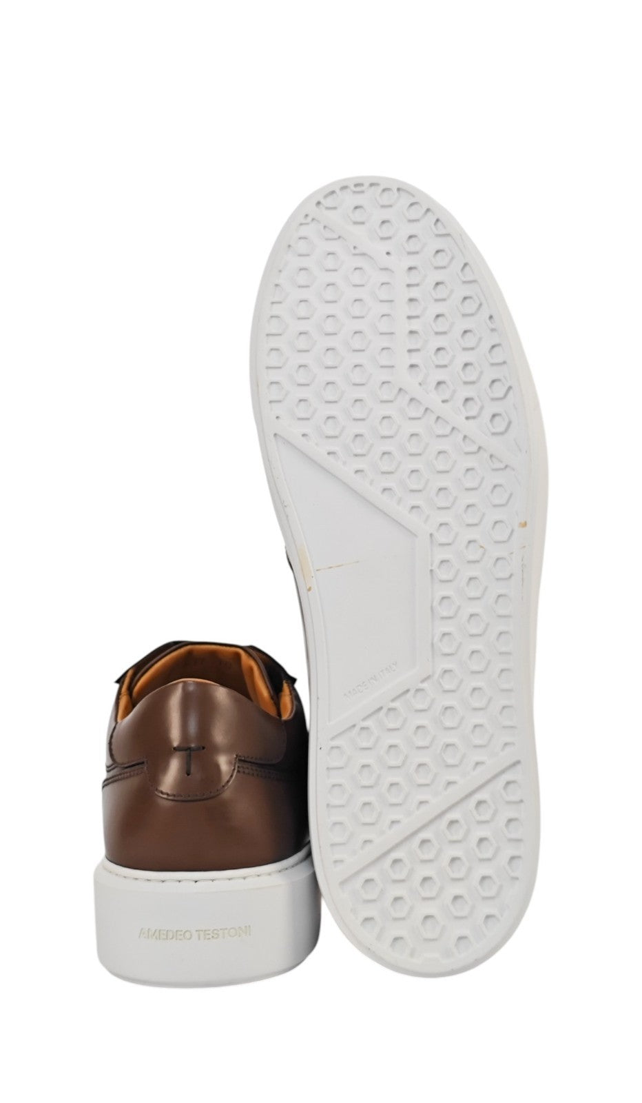 950$ TESTONI "Paestum" Brown Sneaker Burnishe Calf + Suede 10 UK 11 US 44 IT