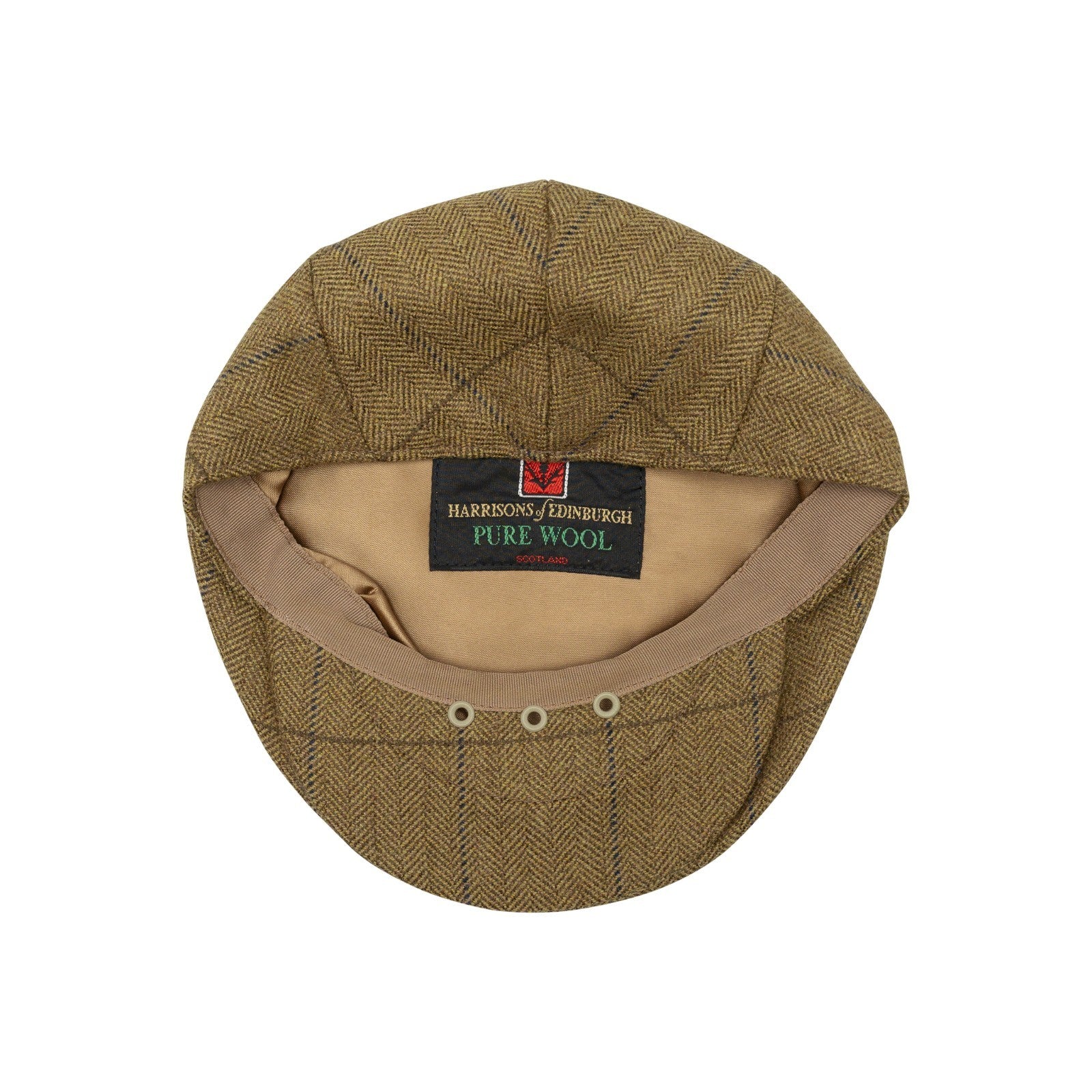 220$ RUBINACCI Flat Cap Hat Olive Green Harrisons of Edinburgh Scotland Wool