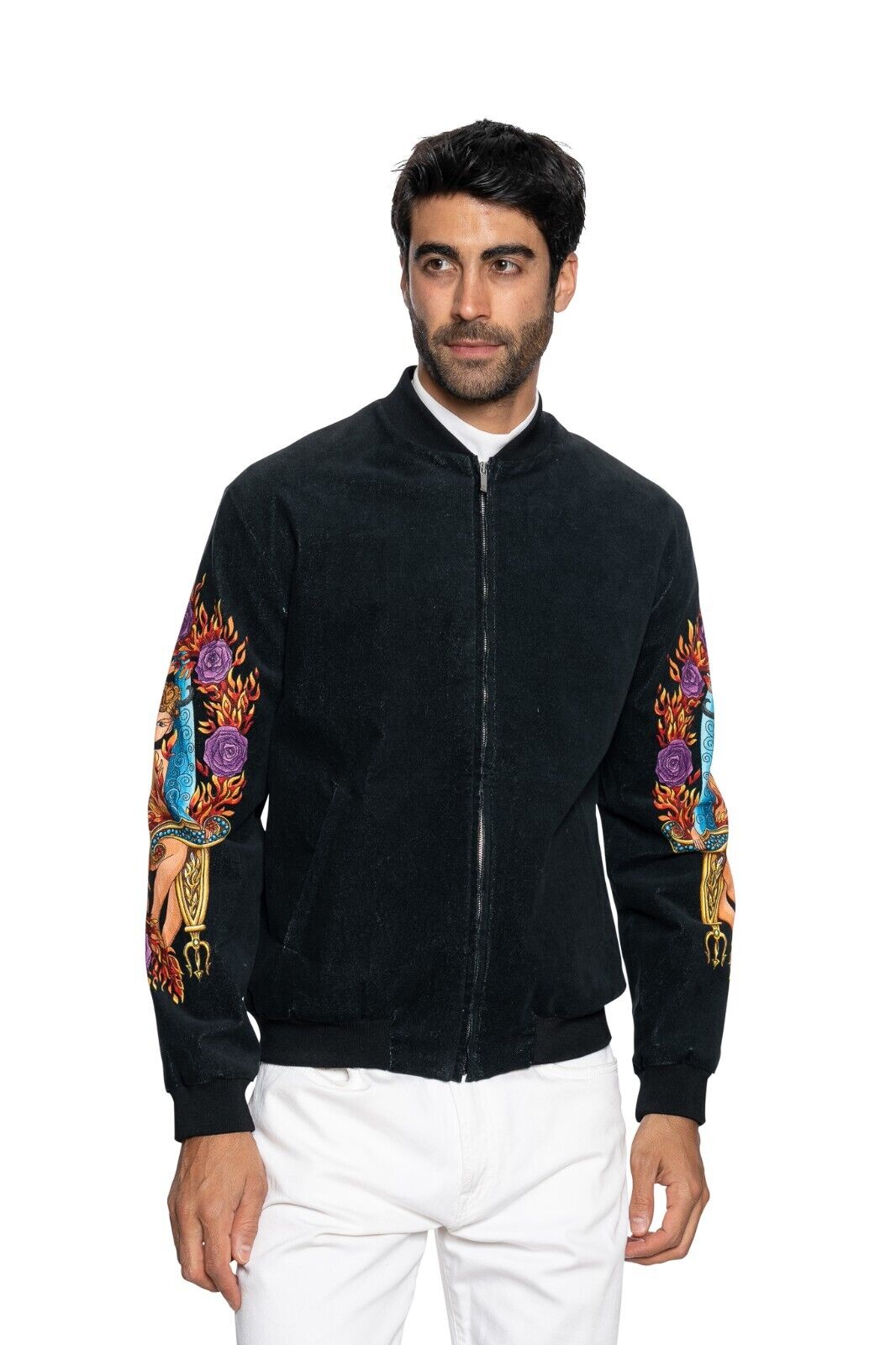2000$ ITALO FERRETTI Bomber Jacket Cotton & Lining in 100% Silk 40 US / 50 EU