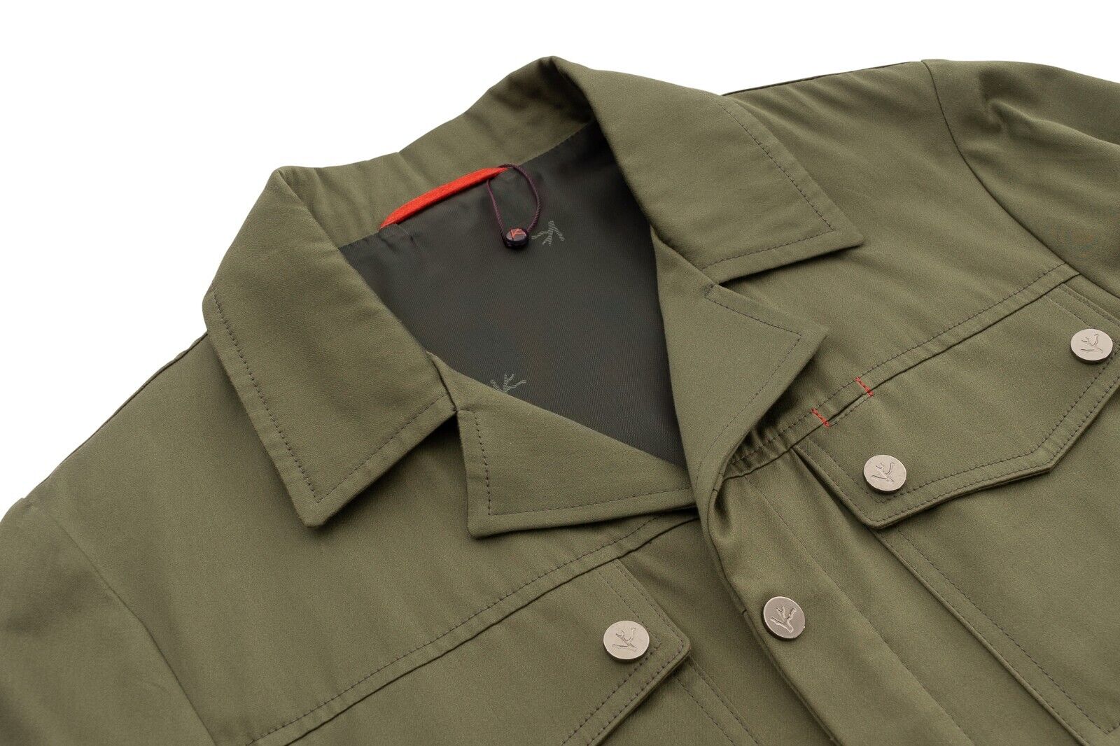 $3200 ISAIA Green Belted Safari Zip Jacket Lux Cotton 38 US / 48 EU Slim Fit