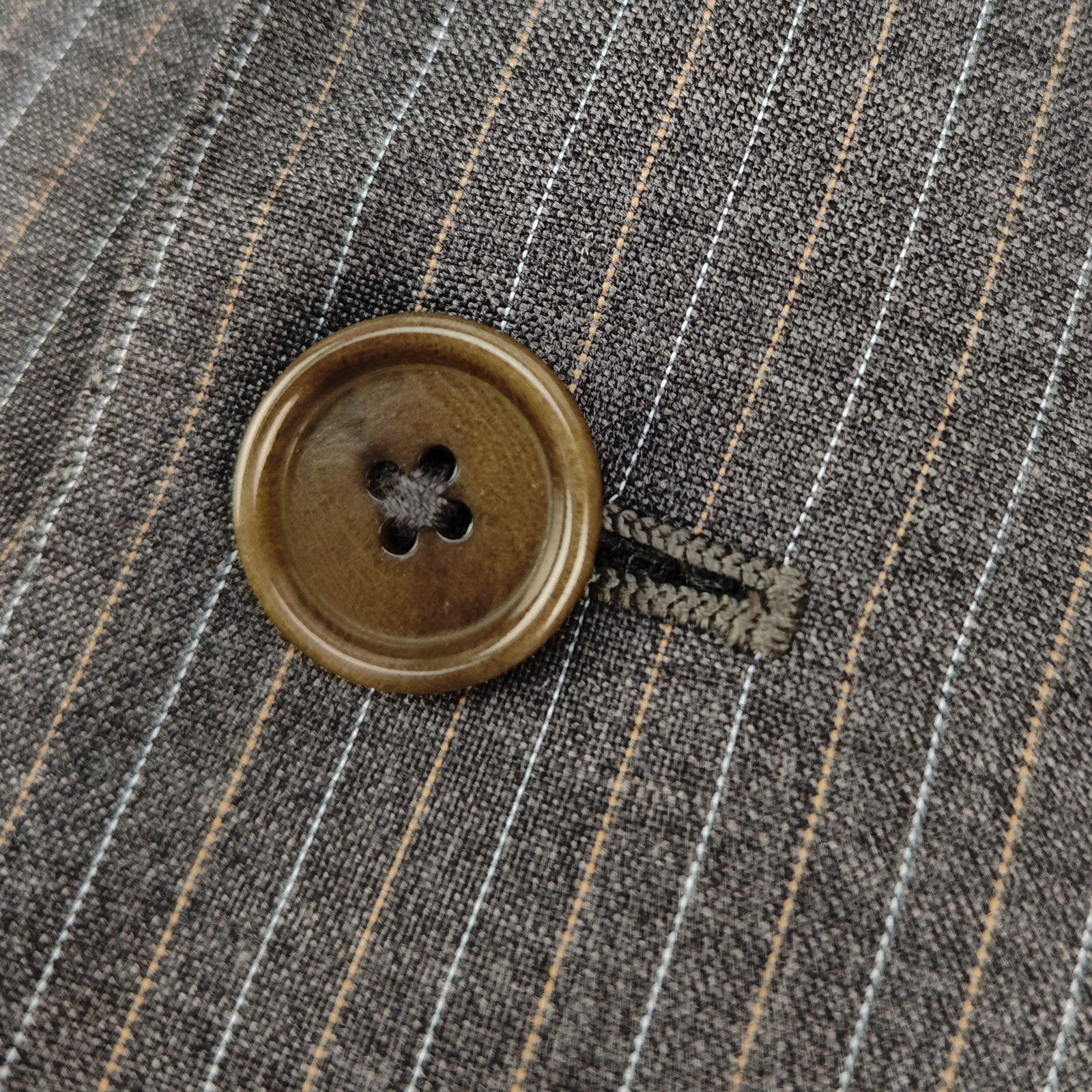 2200$ RAFFAELE CARUSO 3/2 Roll Suit Grey Pinstripe Wool 44 US / 54 IT 9R