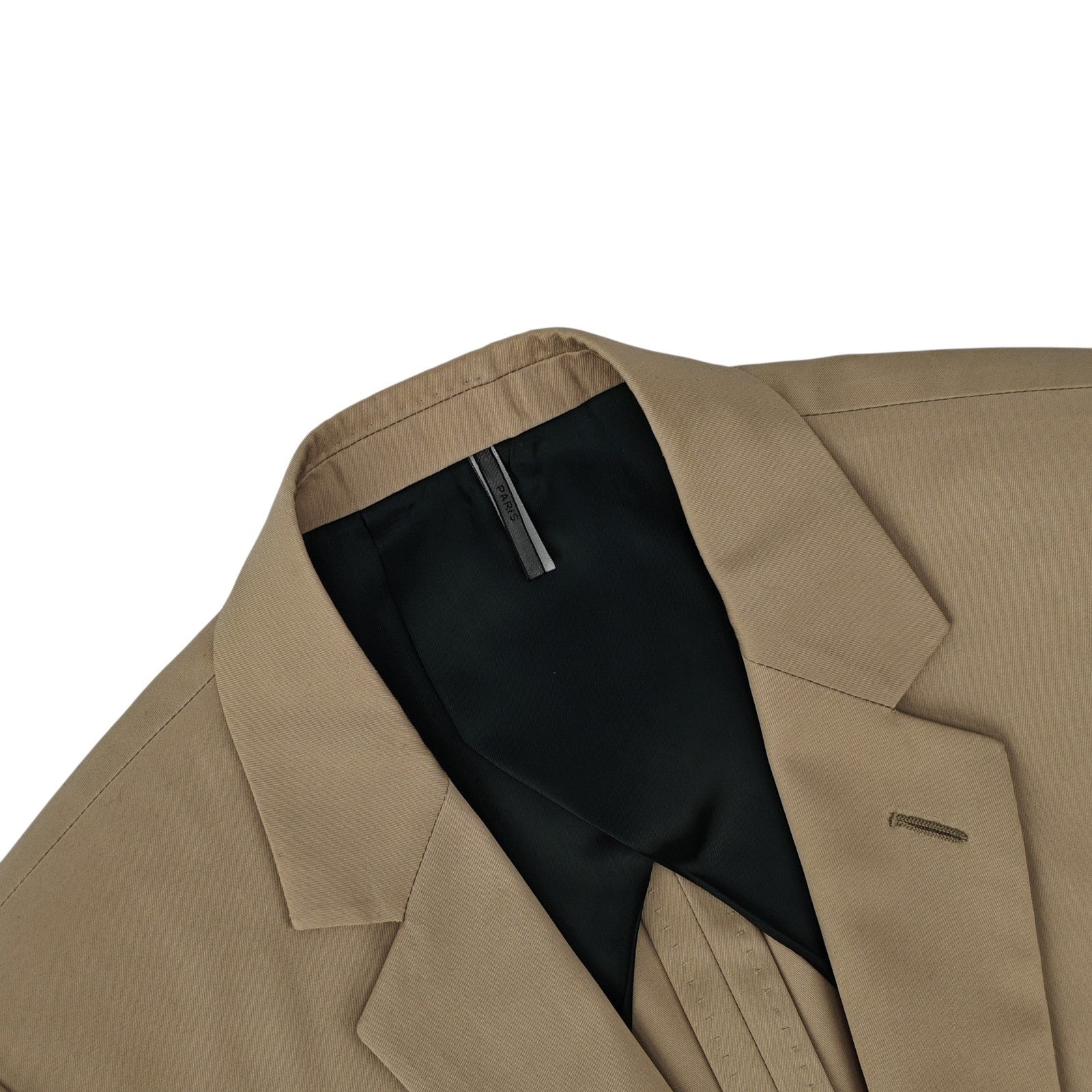 DIOR PARIS Beige Cotton 2 Buttons Suit Runway Style Long Lapel Made in Italy