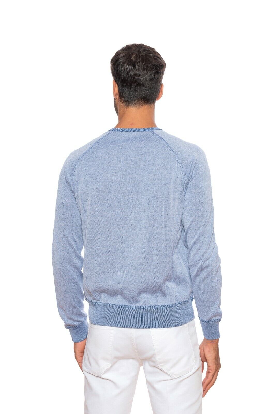 Italian Luxury Knitwear GRAN SASSO Sweatshirt Sweater Blue Cotton 40 US / 50 EU