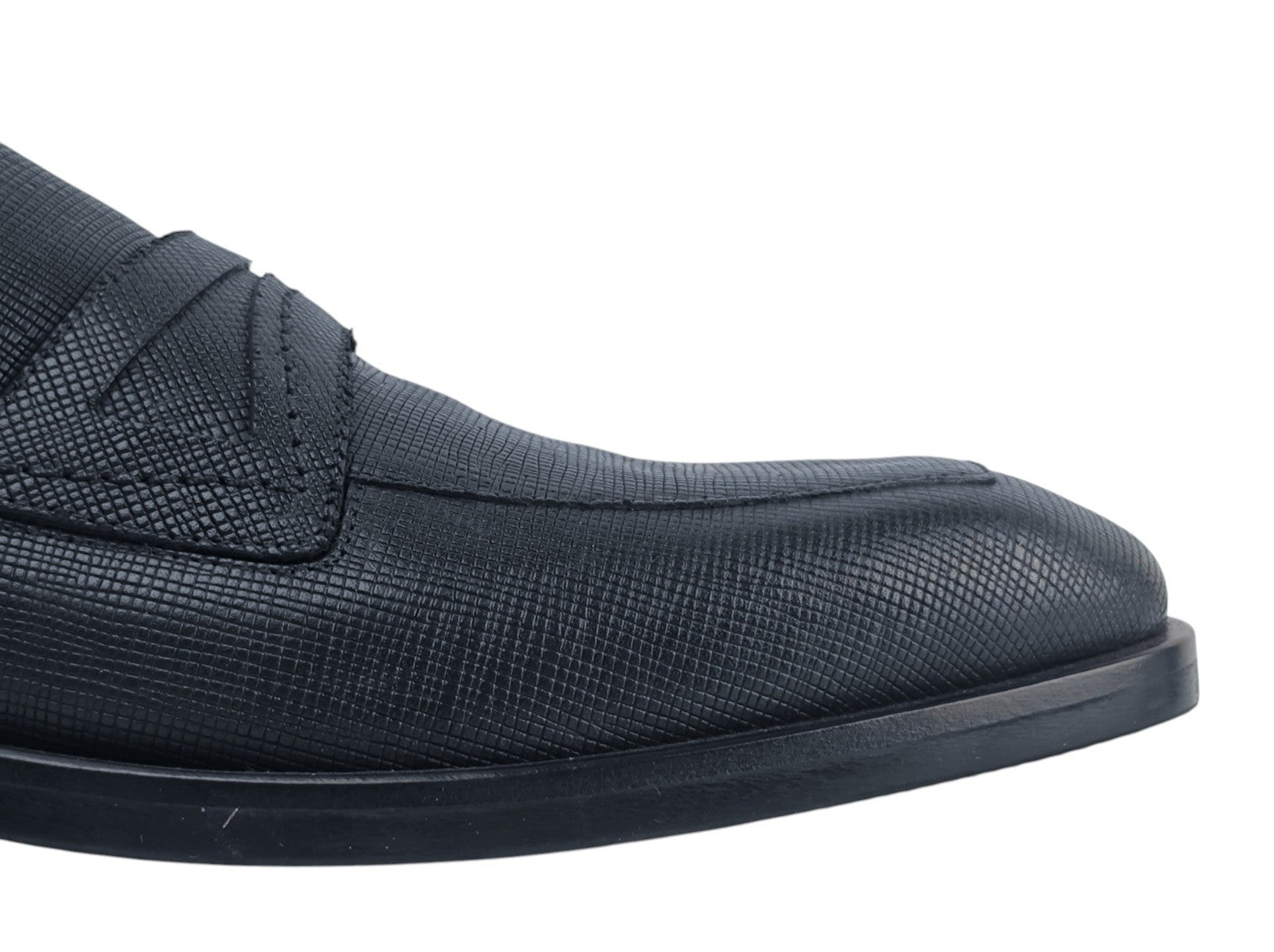 1250$ TESTONI BOLOGNA Blue Loafer Shoes Saffiano Soft Calf 8 UK / 9 US / 42 IT