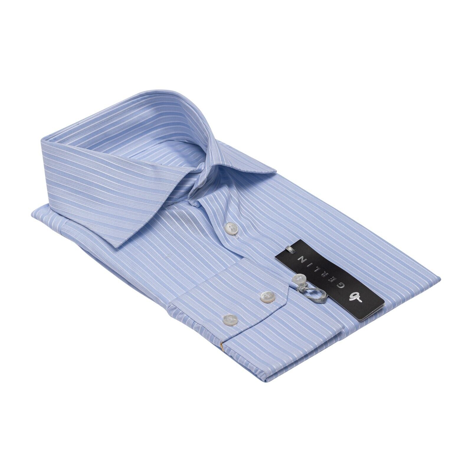 690$ LUXURY GERLIN Shirt Striped Jacquard Cotton 16 - 41 - 3C BIJAN