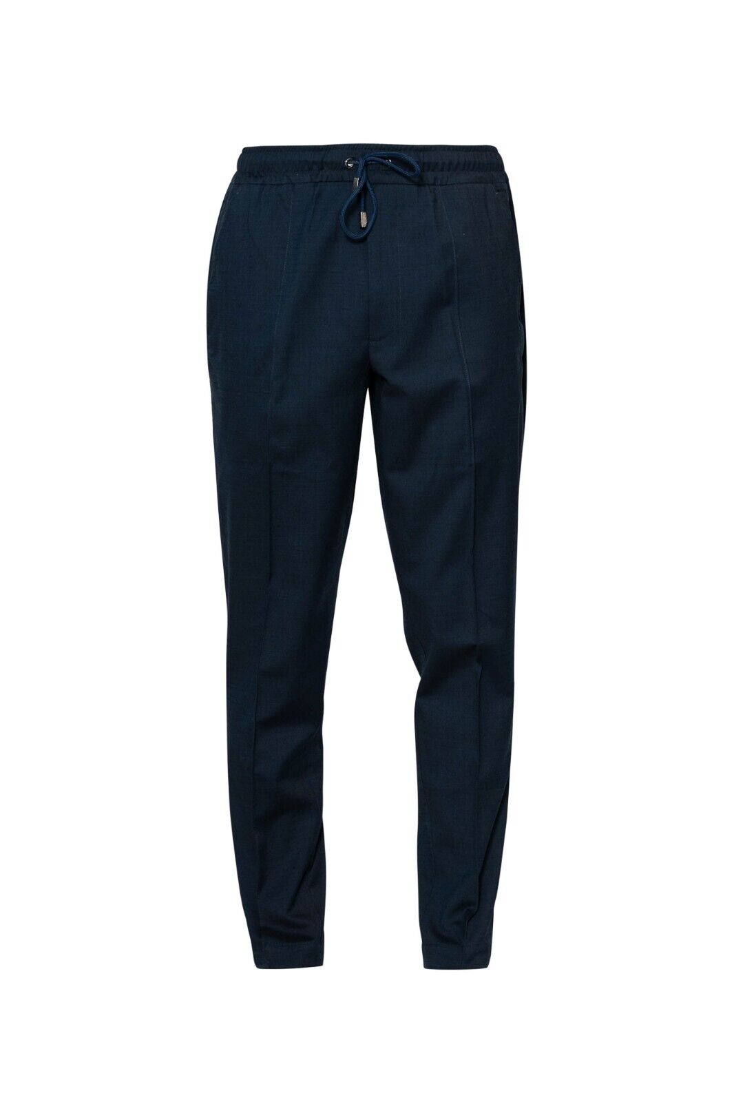 1100$ ISAIA NAPOLI "Iconic" Dark Blue Drawstring Trousers Pant Wool / Cotton