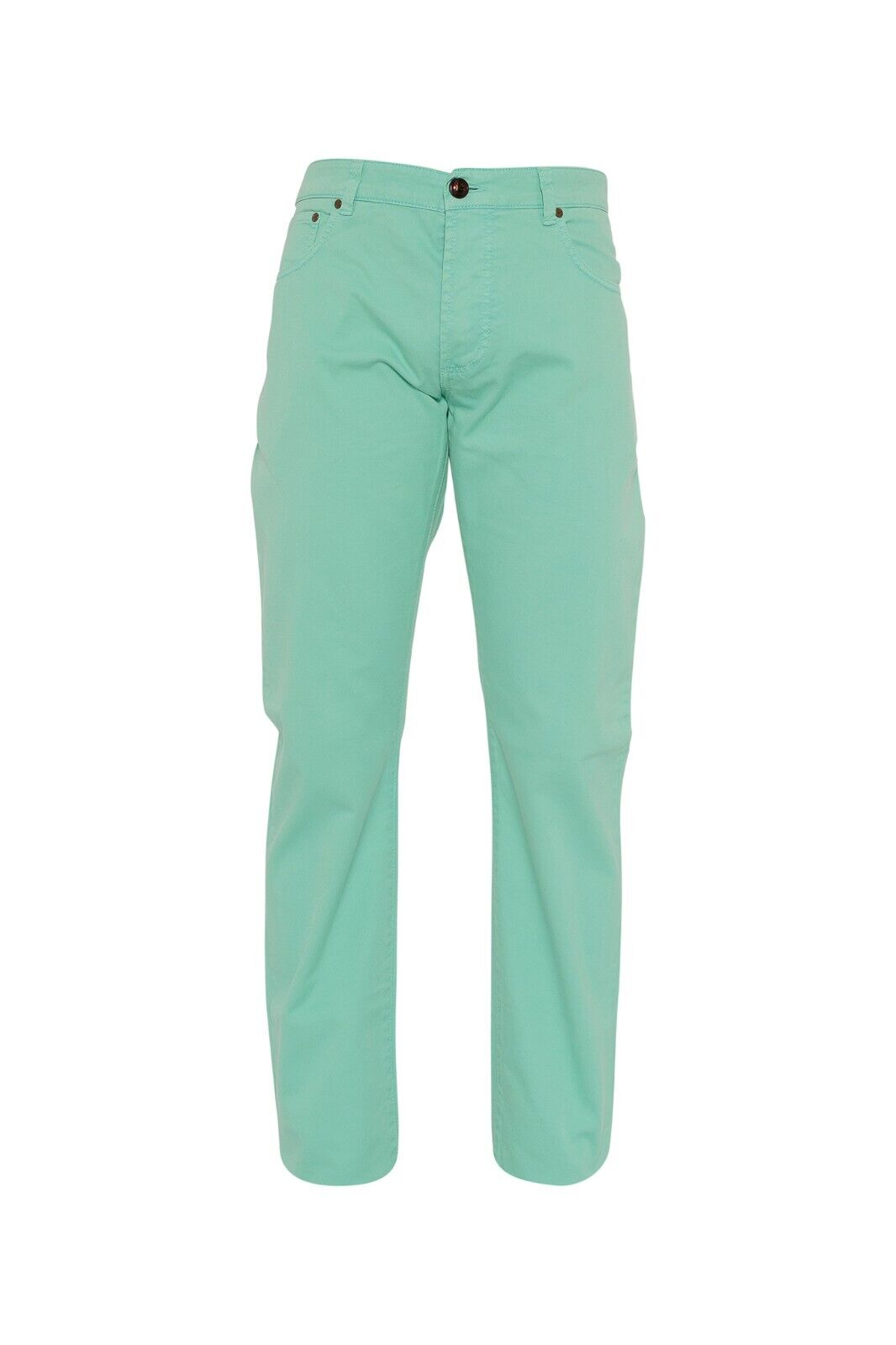 690$ ISAIA NAPOLI Aquamarine 5 Pockets Denim Jeans Trousers Pant Cotton Slim