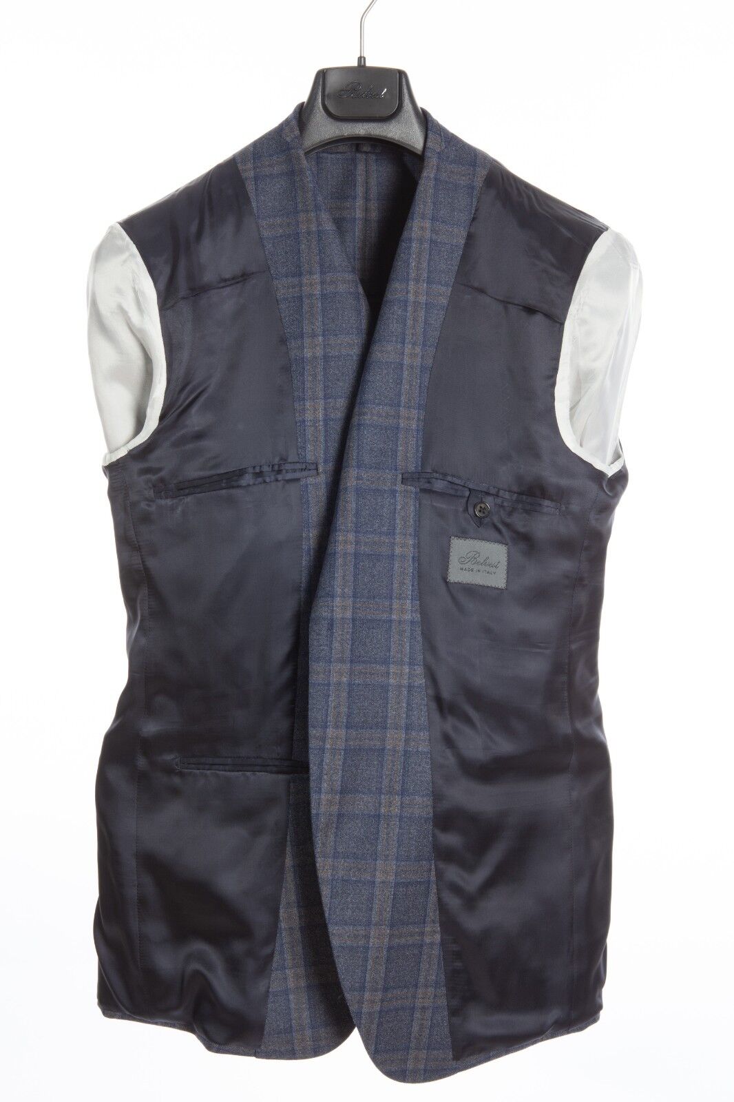 $2780 Belvest Wool Blue Check Suit 40 US / 50 EU Drop 7R Fall / Winter 2018