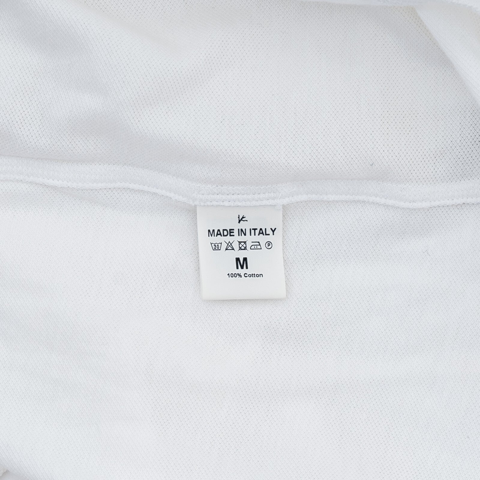 750$ ISAIA NAPOLI White Blue Piquet Polo Camp Collar Long Sleeve Cotton Sz M