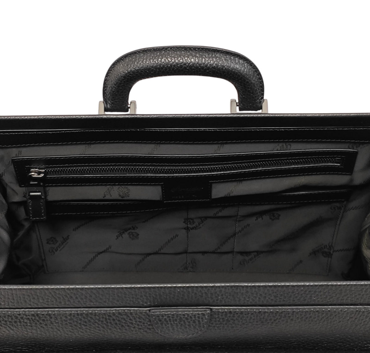 1450$ PINEIDER FIRENZE 1774 Grained Calf Work Doctor Bag Laptop Black