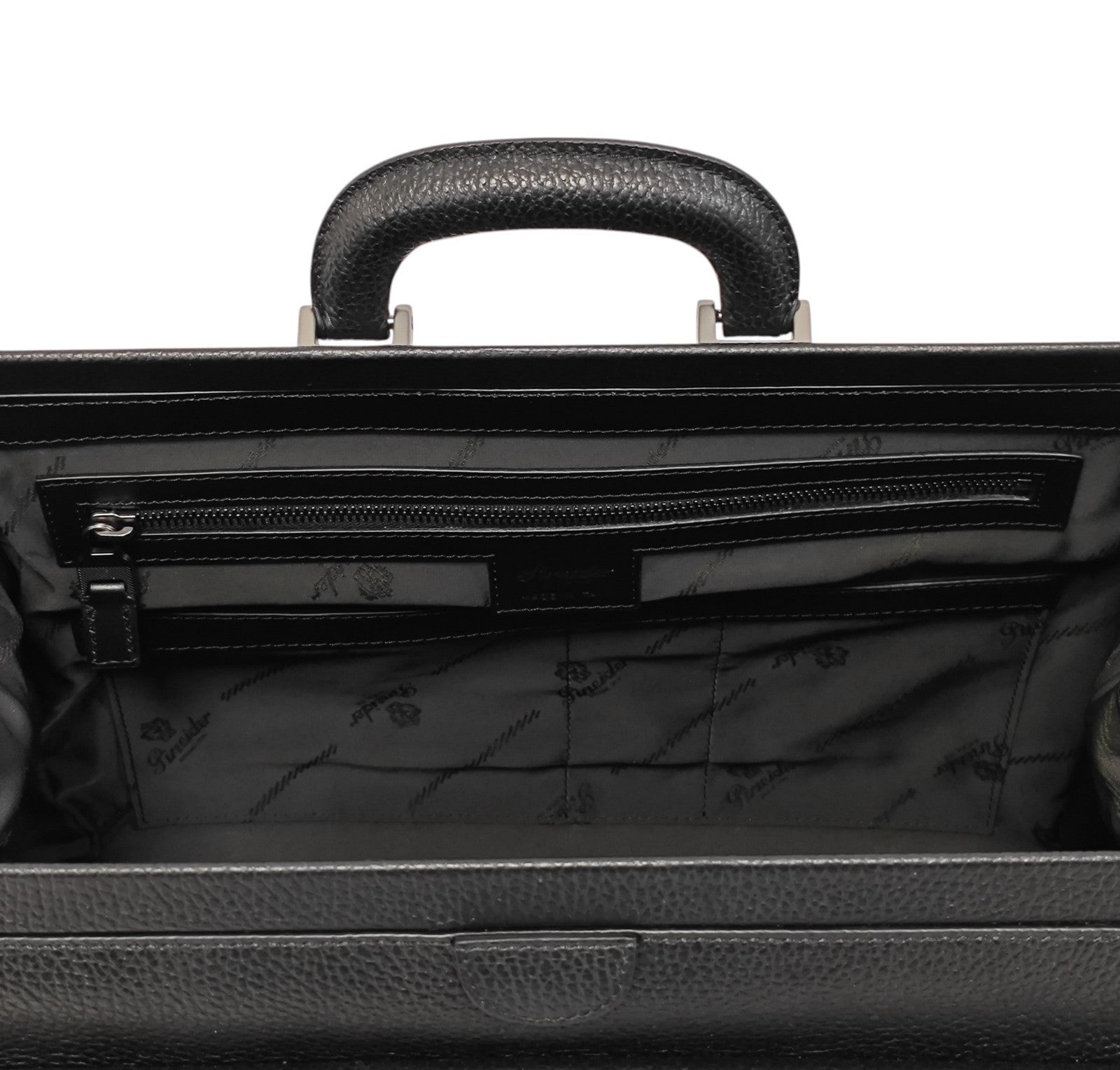 1450$ PINEIDER FIRENZE 1774 Grained Calf Work Doctor Bag Laptop Black