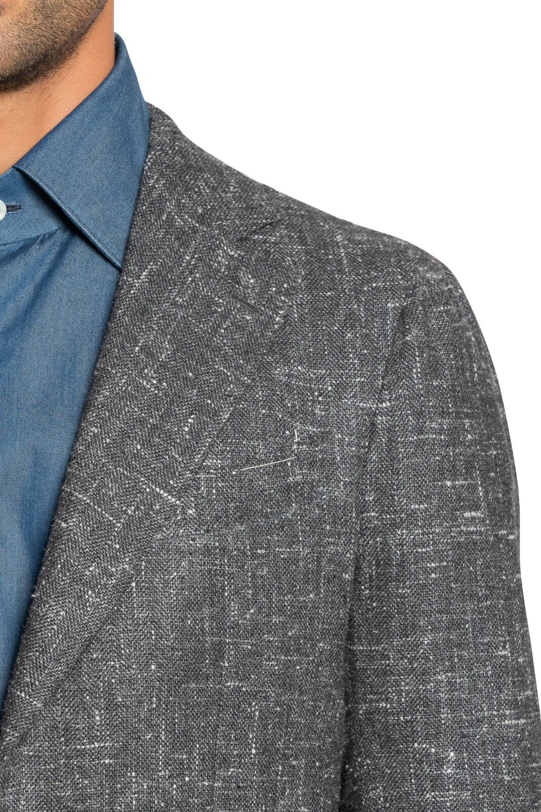 $2150 LUIGI BORRELLI "FIRENZE" Hand-Sewn Dark Gray Jacket Cashmere Silk Mohair
