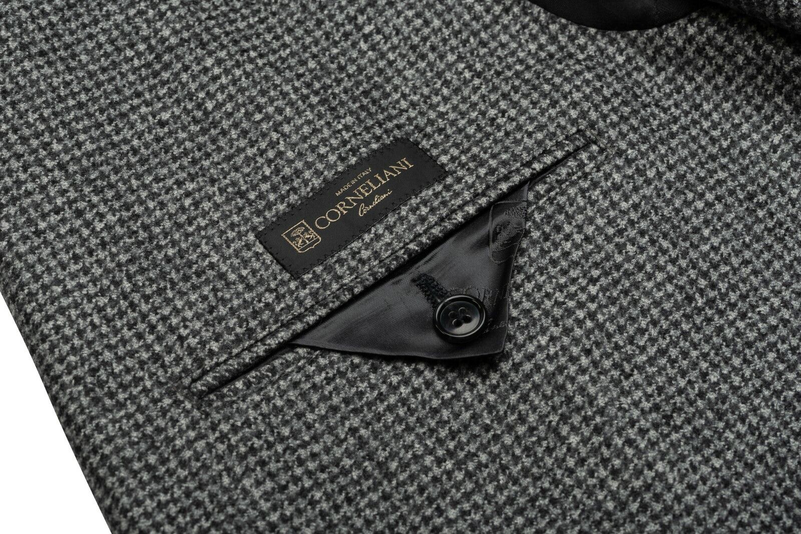 2000$ CORNELIANI Sartorial Coat Gray Houndstooth Virgin Wool 40 US / 50 EU 7R
