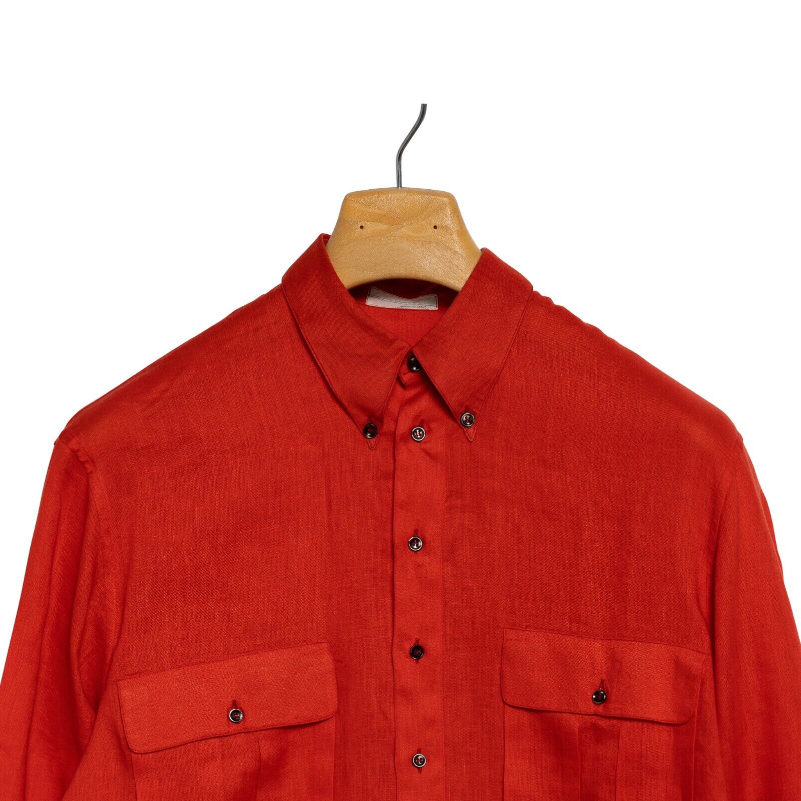 950$ LUXURY GERLIN Shirt "CORAL" Red 100% IRISH Linen 15.75 - 40
