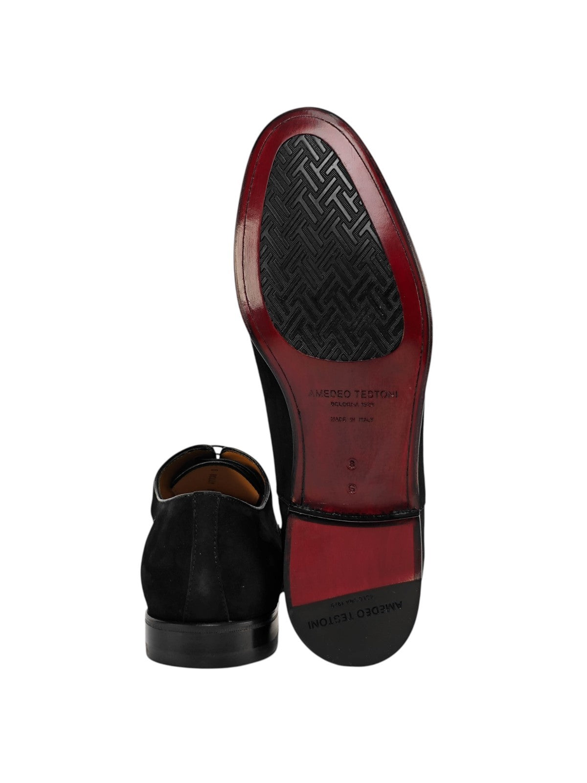 1300$ TESTONI 1929 "Portonovo" Oxford Shoes Black Suede de Luxe 8 UK 9 US 42 IT