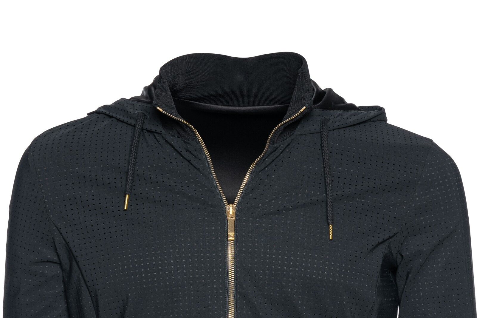 2500$ ITALO FERRETTI Tracksuit Jogging Suit Black 100% Lining Silk Satin Size S