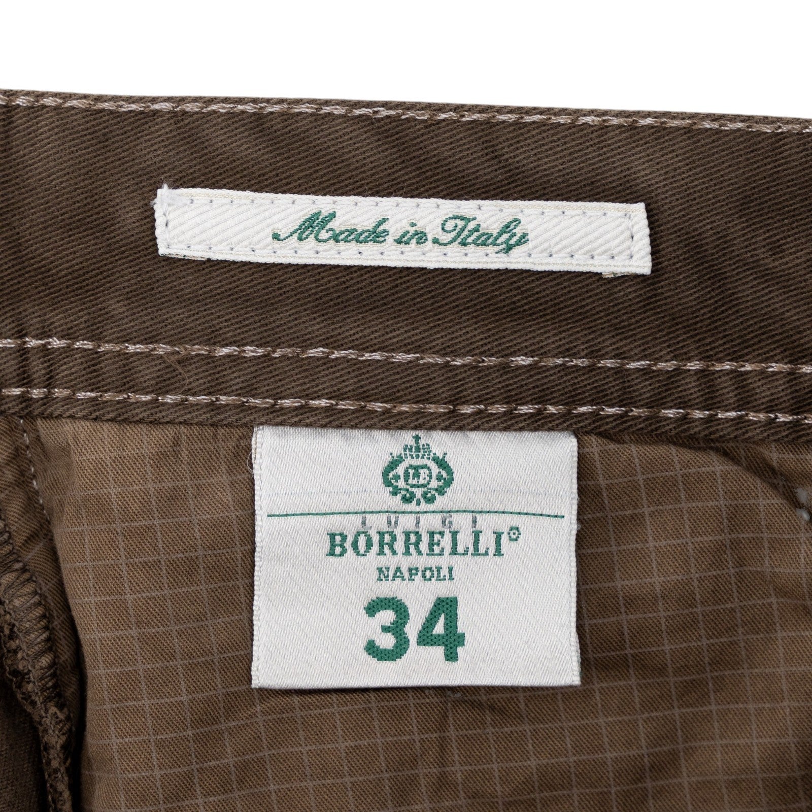415$ LUIGI BORRELLI NAPOLI Brown Denim Jeans Pant Cotton 34 US / 50 EU - Regular