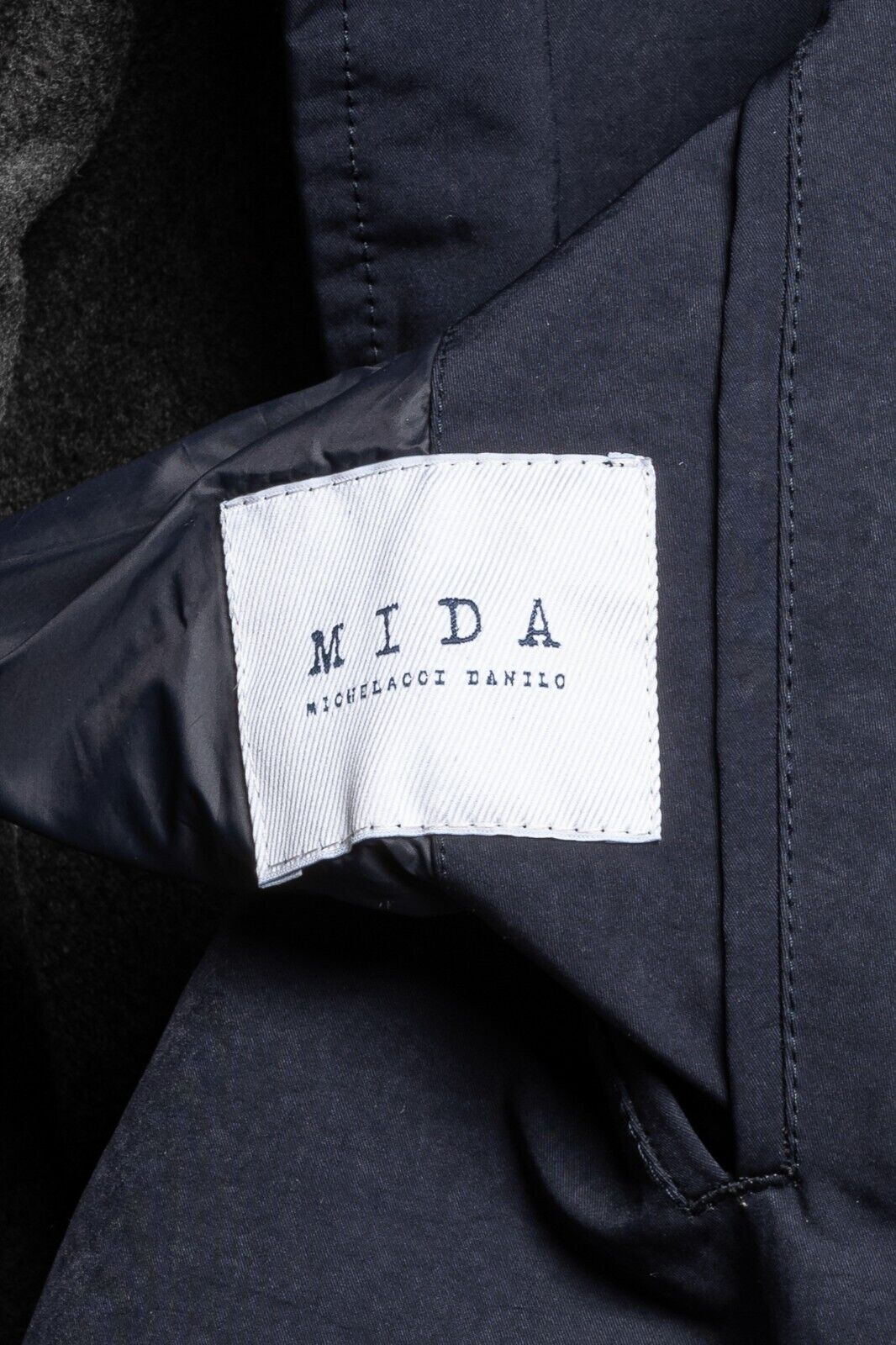 850$ M.I.D.A TOKYO-FIRENZE Parka Coat Reversible Wool Blue / Gray 42 US / 52 EU