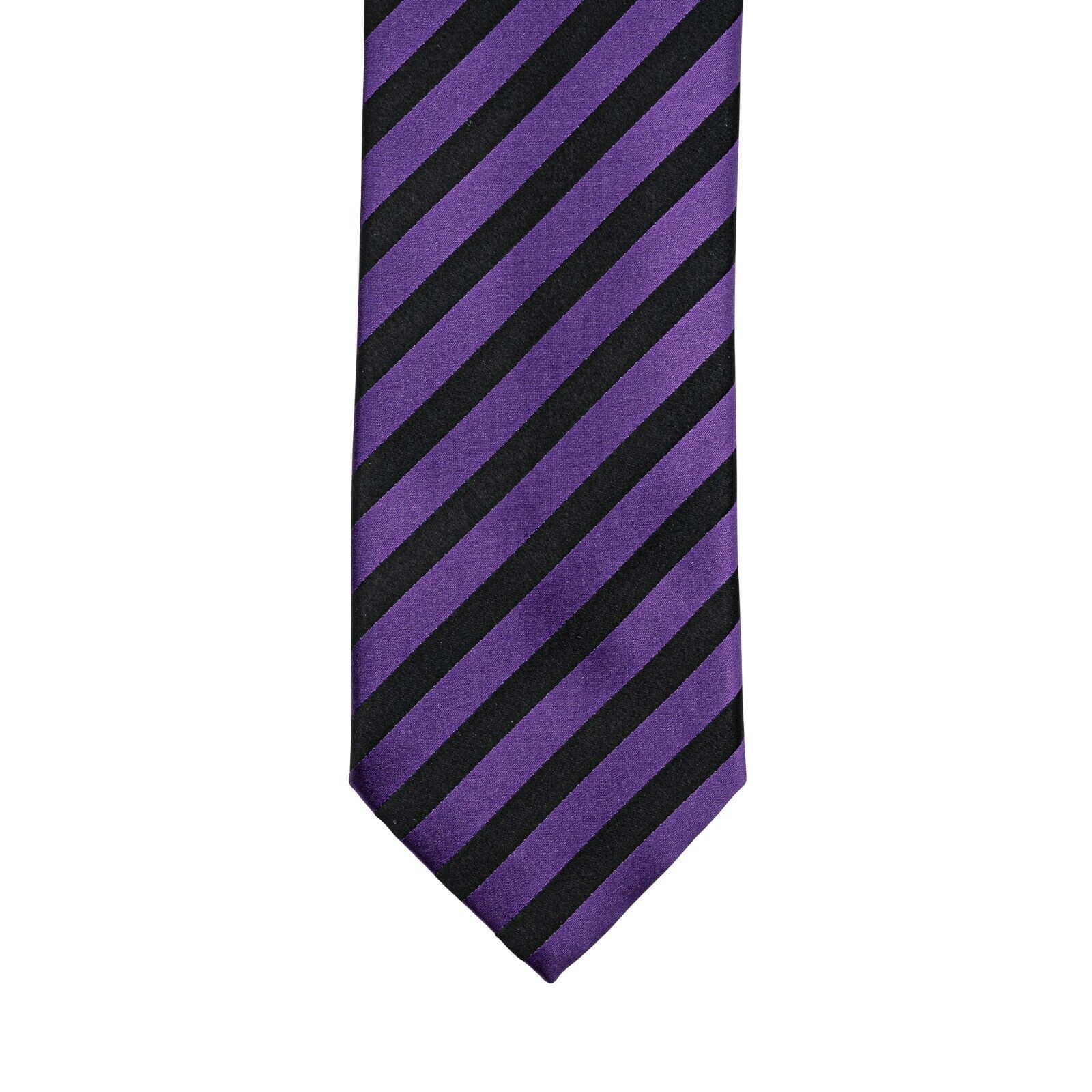 $290 ITALO FERRETTI Tie Regimental Purple / Black 100% Silk Handmade in Italy