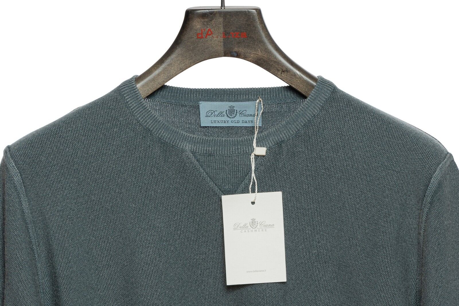 390$ DELLA CIANA CASHMERE Sweater Sweatshirt Merinos Wool Green Off 40 US 50 EU