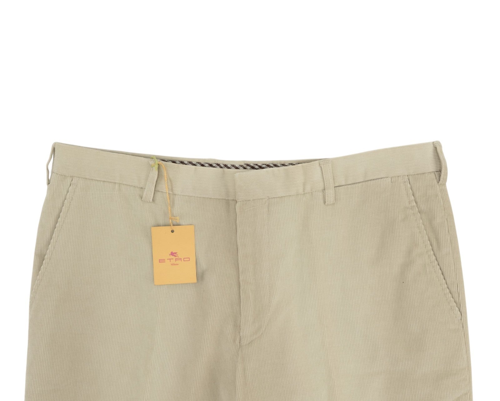780$ ETRO MILANO Sand Corduroy Cotton Pant Straight Leg - Made in Italy