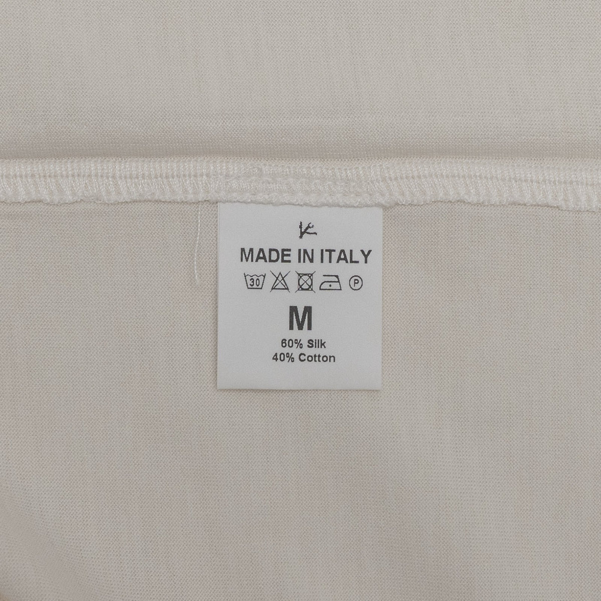 595$ ISAIA NAPOLI Ivory Handmade T-Shirt Jersey Cotton Silk Size M