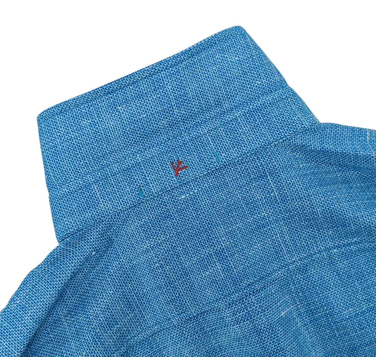 $1850 ISAIA NAPOLI Sky Blue Hand-Sewn Overshirt Jacket Wool Silk Linen Size XXL