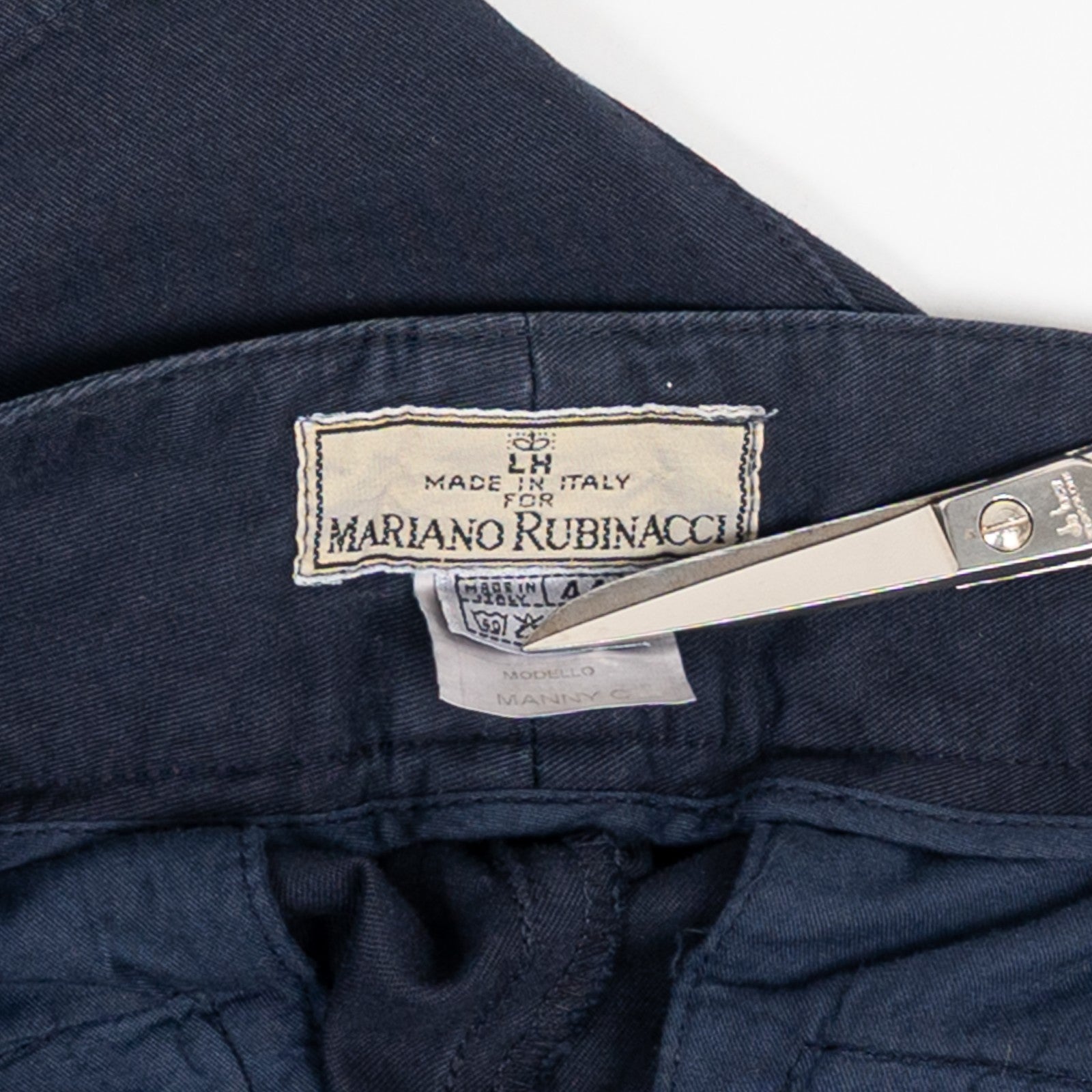 530$ RUBINACCI NAPOLI Manny Gurkha Short Pant Blue Cotton 28 US / 44 IT