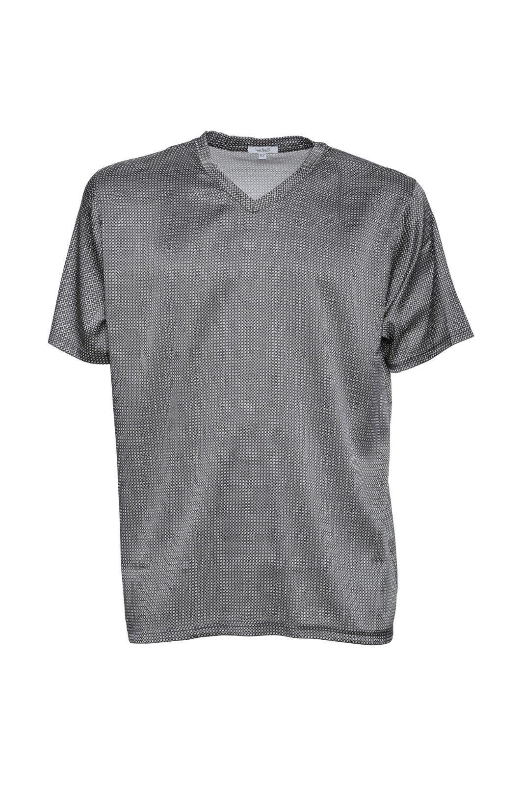 750$ ITALO FERRETTI T-Shirt Gray "V-Neck 100% Silk COMO 42 US / 52 EU ZILLI