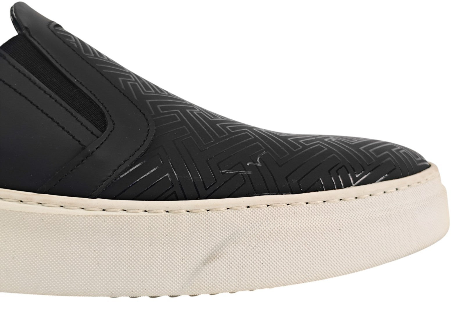 700$ TESTONI Black SlipOn Sneaker Shoes Weaving Pattern 8 UK / 9 US / 42 IT