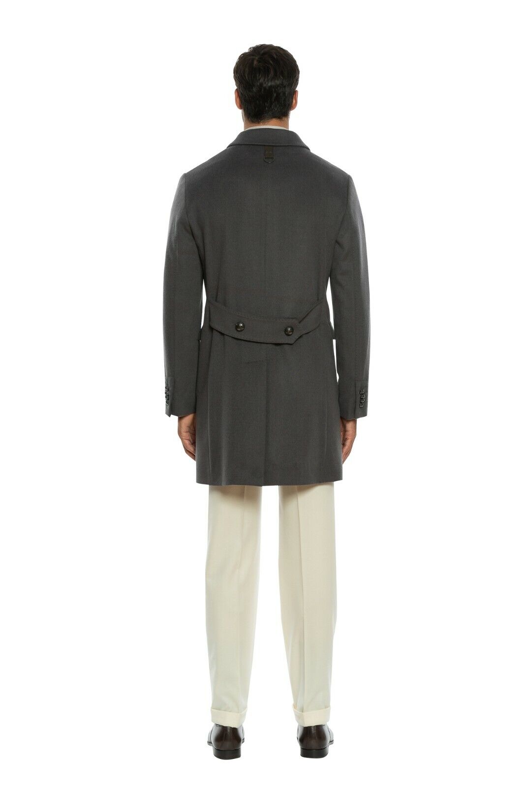 1100$ CORNELIANI Coat Grey Double Breasted Wool / Cashmere 40 US / 50 EU Regular