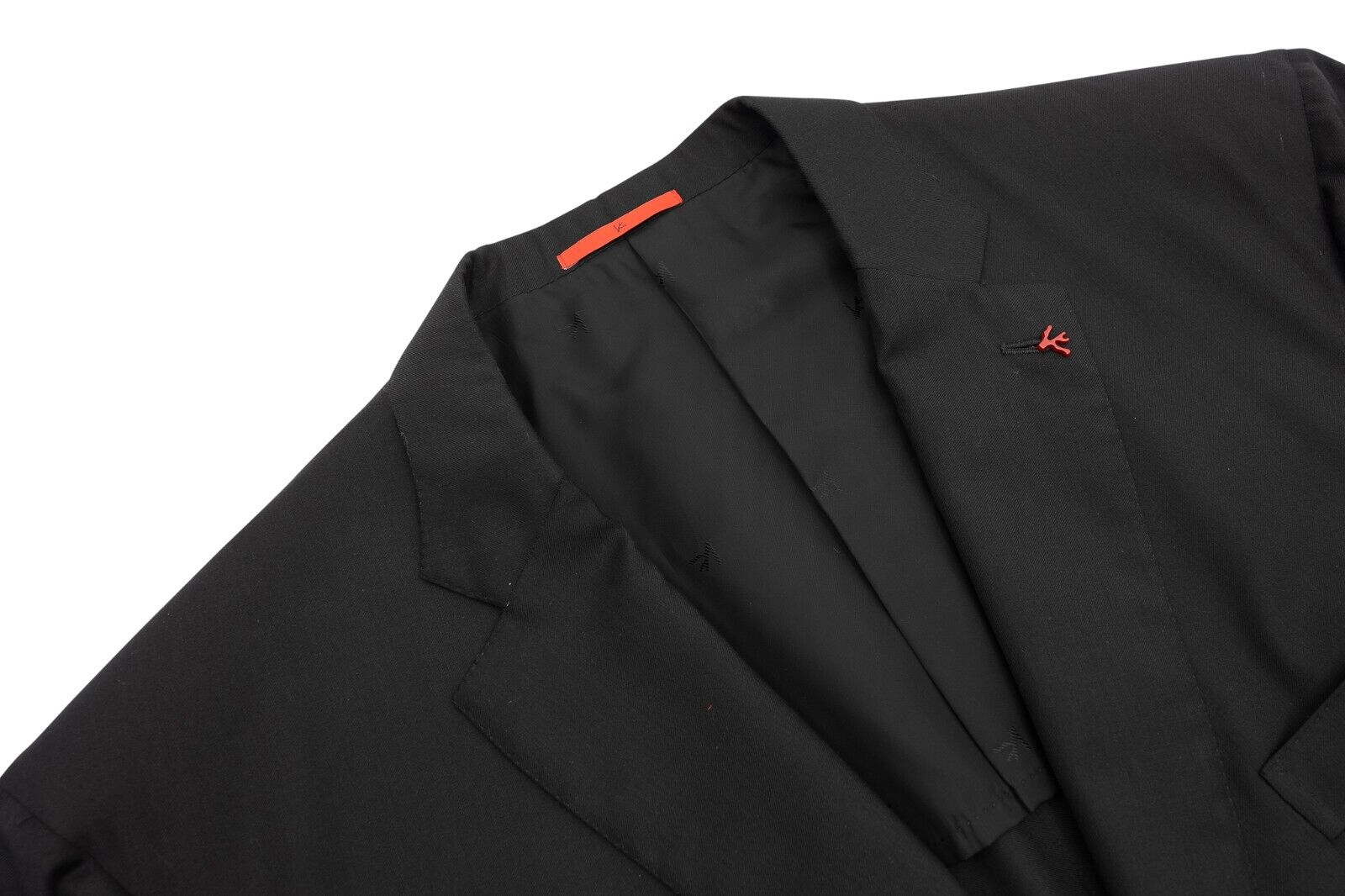 $5900 ISAIA "Made to Measure" Aquaspider Black Suit Wool 54 US / 64 EU