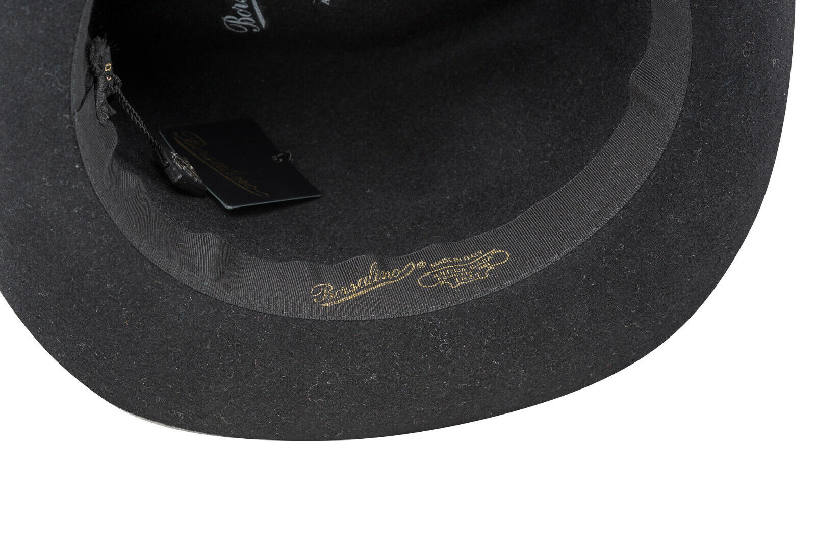 360$ BORSALINO 1857 Brushed Women's Hat Felt Fur Black Handmade in Italy