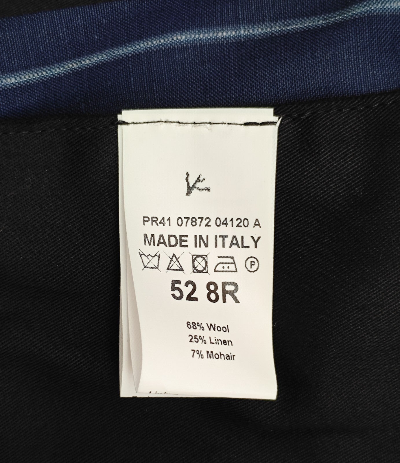 1450$ ISAIA Blue Tapered Dress Pant Wool Linen Mohair 36 US / 52 EU 8R