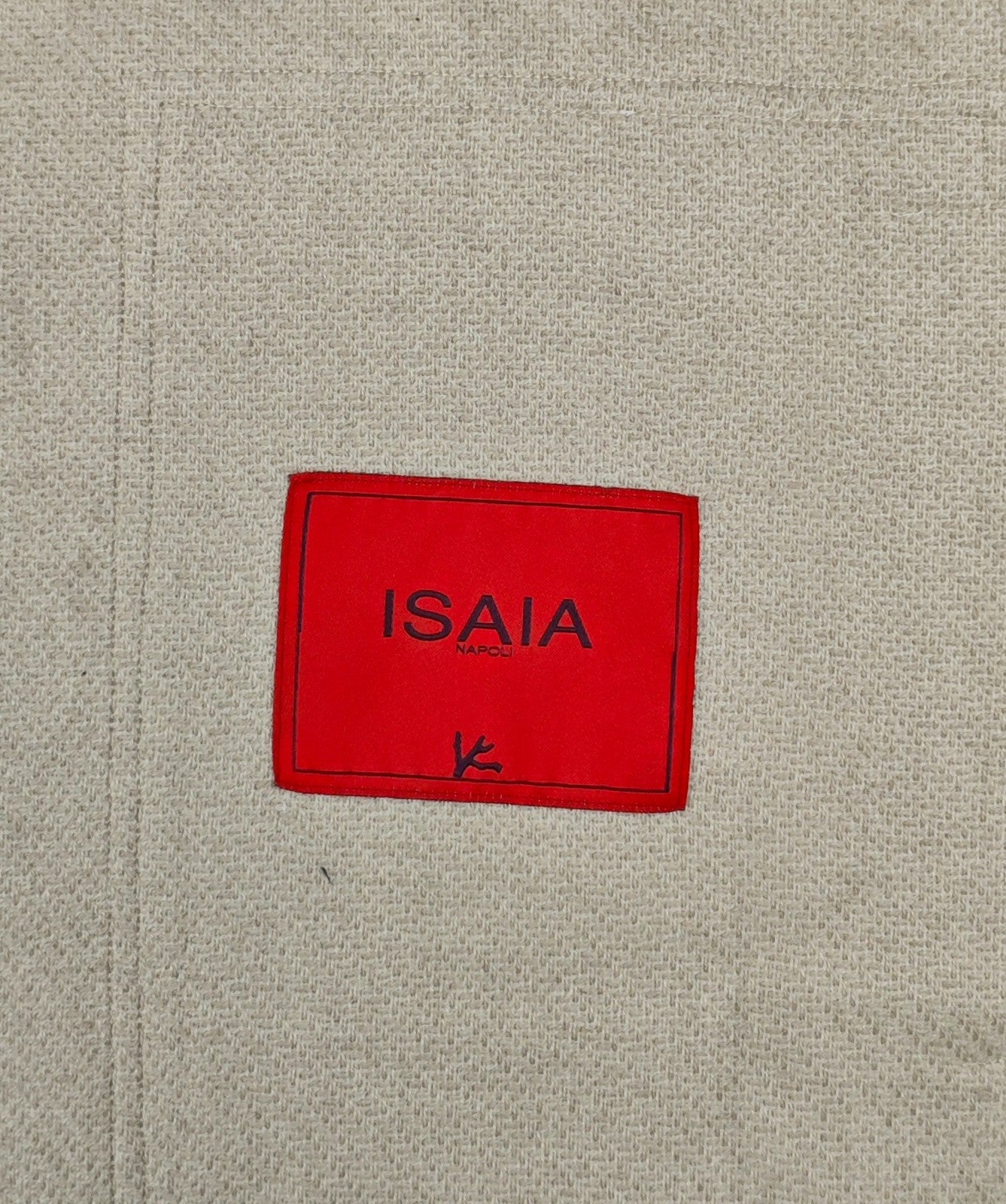 $3800 ISAIA NAPOLI Ivory Hand-Sewn Overshirt Jacket 100% Cashmere
