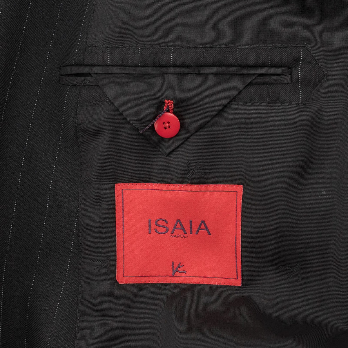 $6600 ISAIA "Gregorio" Black Hand-Sewn Suit Fine Wool Striped 46 US / 56 EU 8R