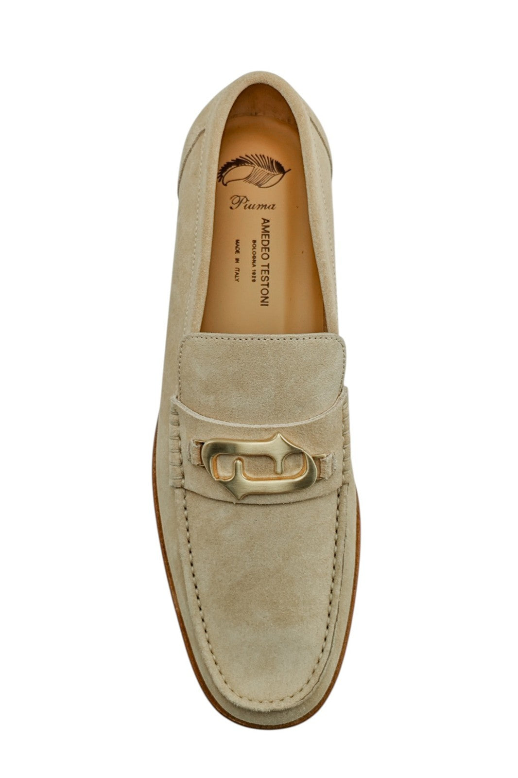 1200$ TESTONI "Bracciano" Unlined Loafer Suede Calf Wheat 10 UK / 11 US / 44 IT